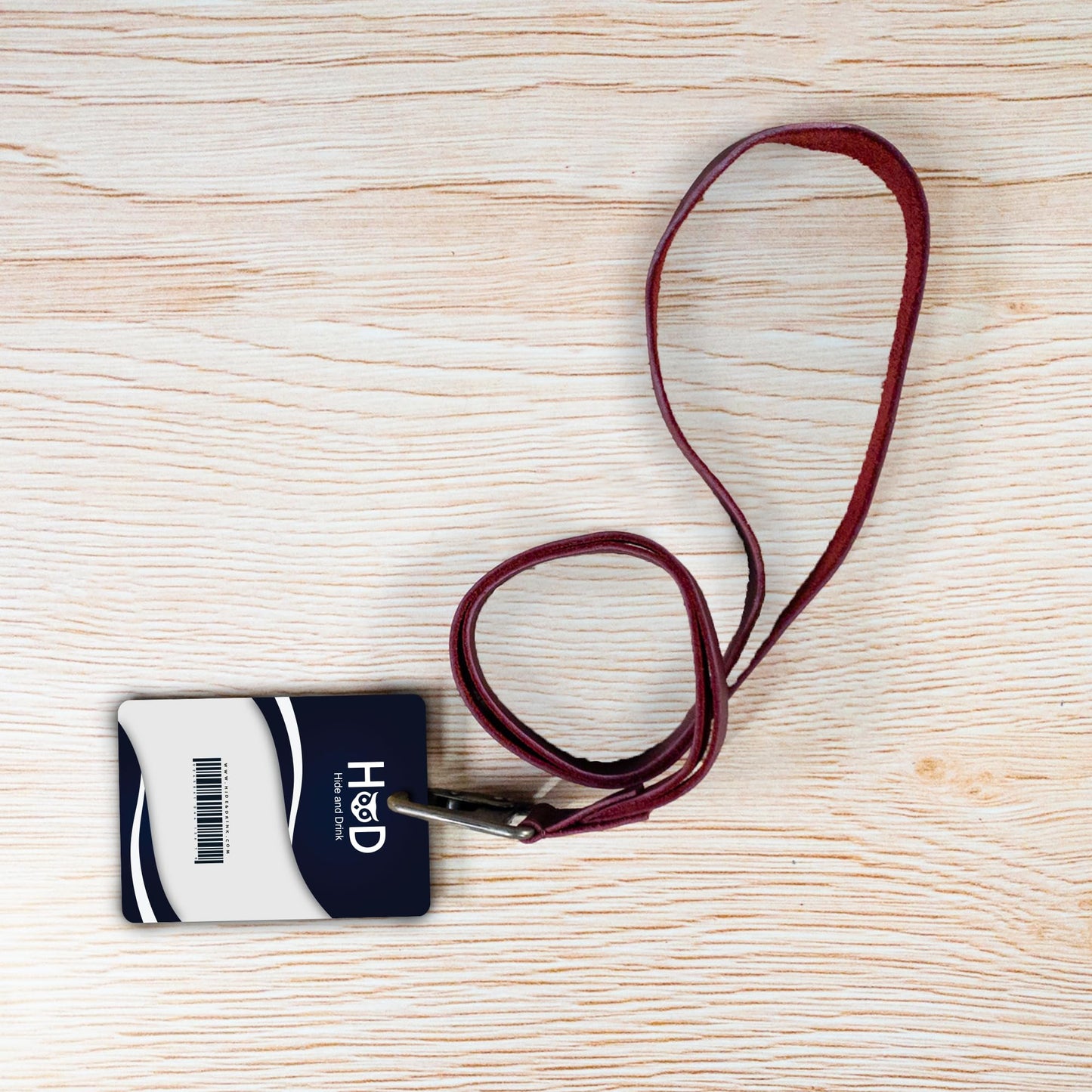 Hide & Drink, Lanyard Keychain for Men and Women, Neck Strap with Hook, ID Holder, Clip to Attach to House, Apartment, Car Keys, Full Grain Leather, Handmade, Sangria
