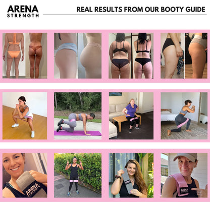 Arena Strength Fabric Exercise Booty Bands for Legs and Butt | Hip Resistance Bands Set of 3 with Workout Guide and Carry Case