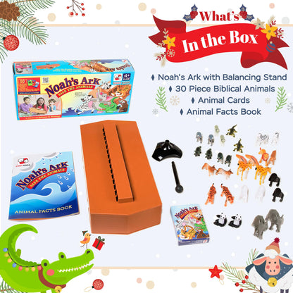 Noah's Ark Educational Balancing Board Game for Kids & Toddlers - Christian Bible Animal Toy with Rocking Balance - Fun and Learning for Kids