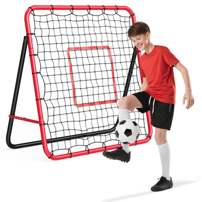 Garvee 3.3x3.3 FT Soccer Baseball Rebounder Adjustable Soccer Goal and Bounce Back Net with Steel Frame Multi-Sport Training Equipment for Control Passing Practice Easy Setup Teens Adults
