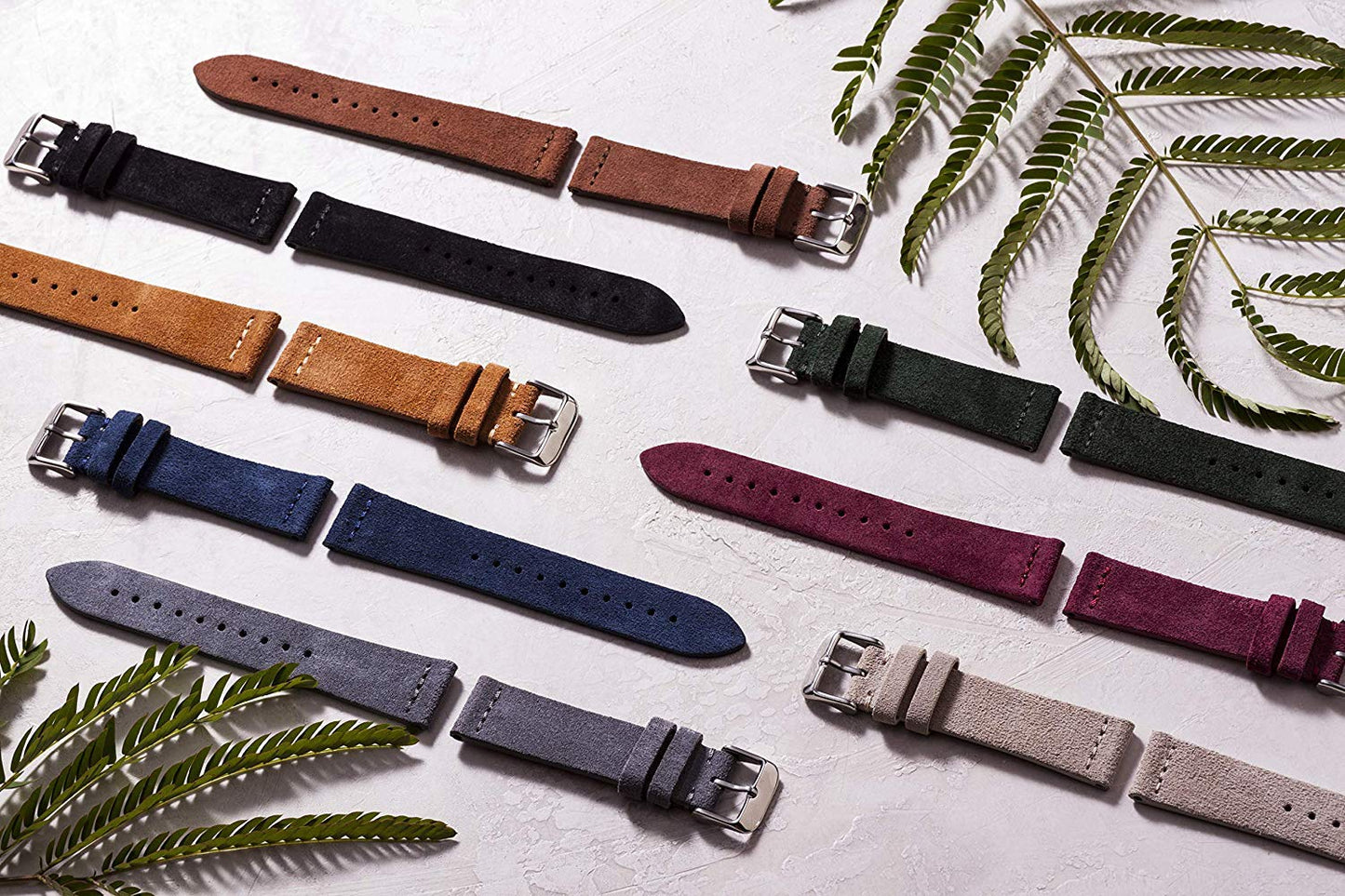 Benchmark Basics Dark Brown 20mm Suede Watch Strap - Vintage Leather Watch Band for Men & Women - Compatible with Regular & Smart Watches