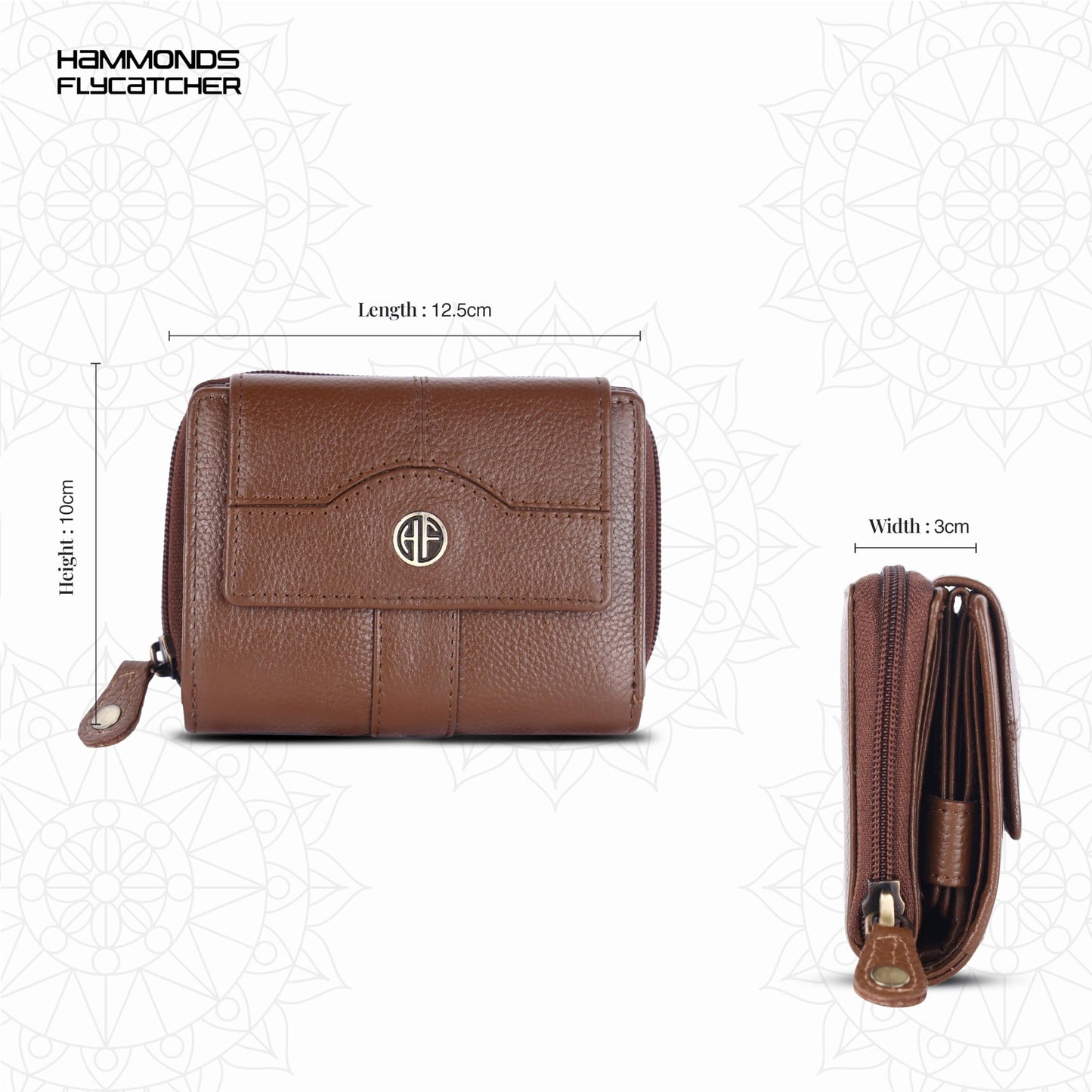HAMMONDS FLYCATCHER Leather Ladies Wallet for Woman with 14 Card Slots - Clutch Purse for Women, Ladies Wallet for Women Stylish, Ladies Purse for Women Wallet, Purse for Woman, Brushwood, M, Modern