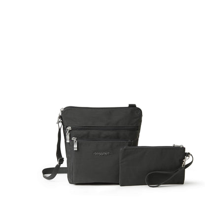 Baggallini Pocket Crossbody Bags for Women 8x8 Small Lightweight Durable Water-resistant Travel Purse W/Rfid