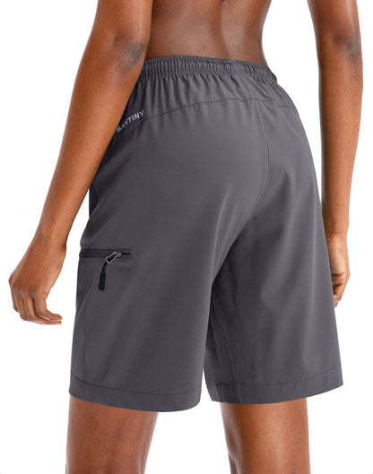 SANTINY Women's 5''/ 7''/9'' Hiking Cargo Shorts Quick Dry Lightweight Summer Shorts for Women Athletic Golf Zipper Pockets(Dark Grey_3XL)