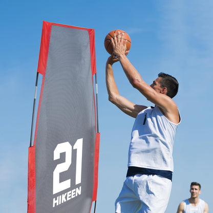Hikeen Basketball Defender Dummy, Training Equipment for Practice Basketball Dribbling, Shooting, Passing - 2 Sizes Folding Poles, 4 Reinforced Base Sandbags