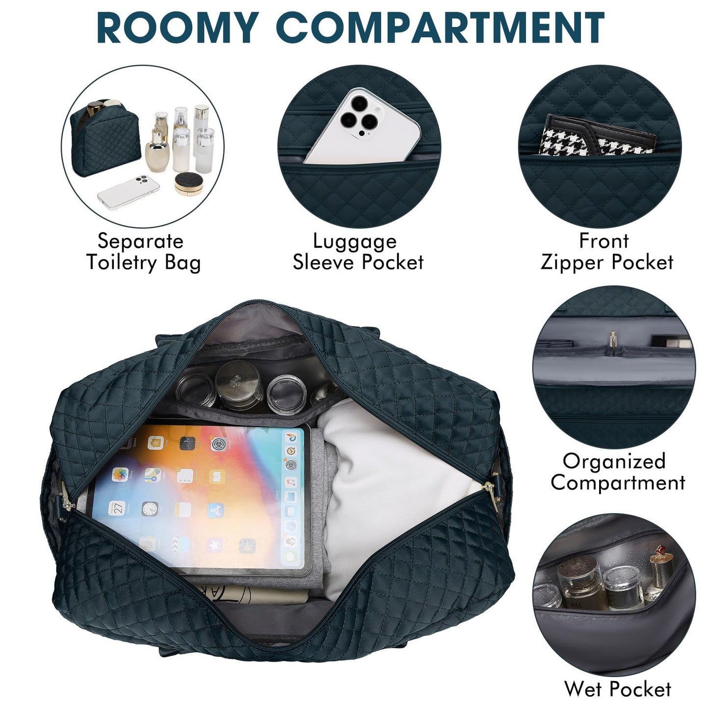 Travel Duffel Bags for Women with Shoe Compartment, Weekender Overnight Bag with Wet Pocket & Toiletry Bag, Carry On Personal Item Bag, Travel Tote Gym Bag, Hospital Bags for Labor and Delivery
