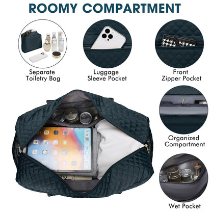 Travel Duffel Bags for Women with Shoe Compartment, Weekender Overnight Bag with Wet Pocket & Toiletry Bag, Carry On Personal Item Bag, Travel Tote Gym Bag, Hospital Bags for Labor and Delivery