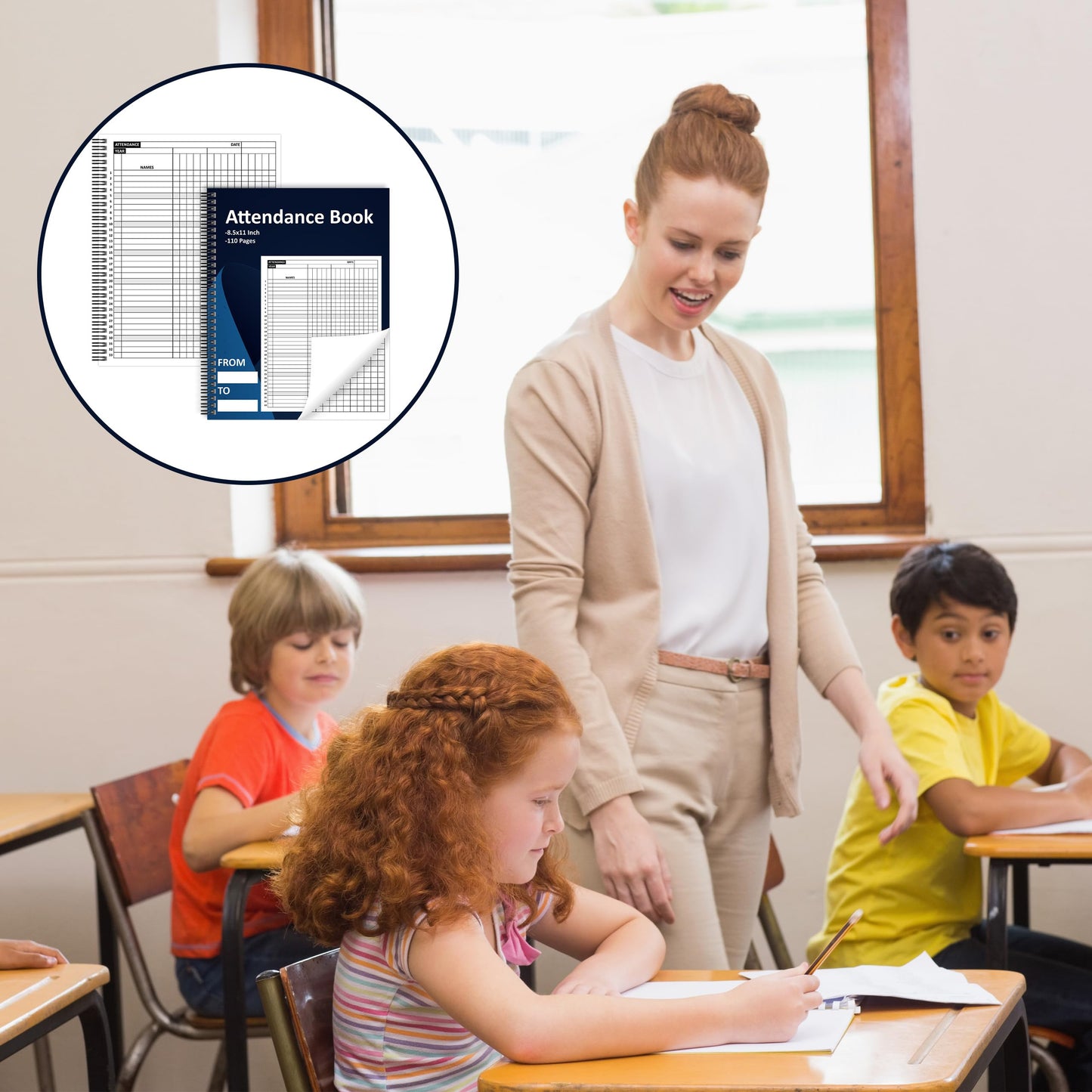 Attendance Book Large Format Spiral Bound 8.5 x 11 Inch attendance Tracker for Teachers Employees Church Coaches Sports and Classroom 110 Pages