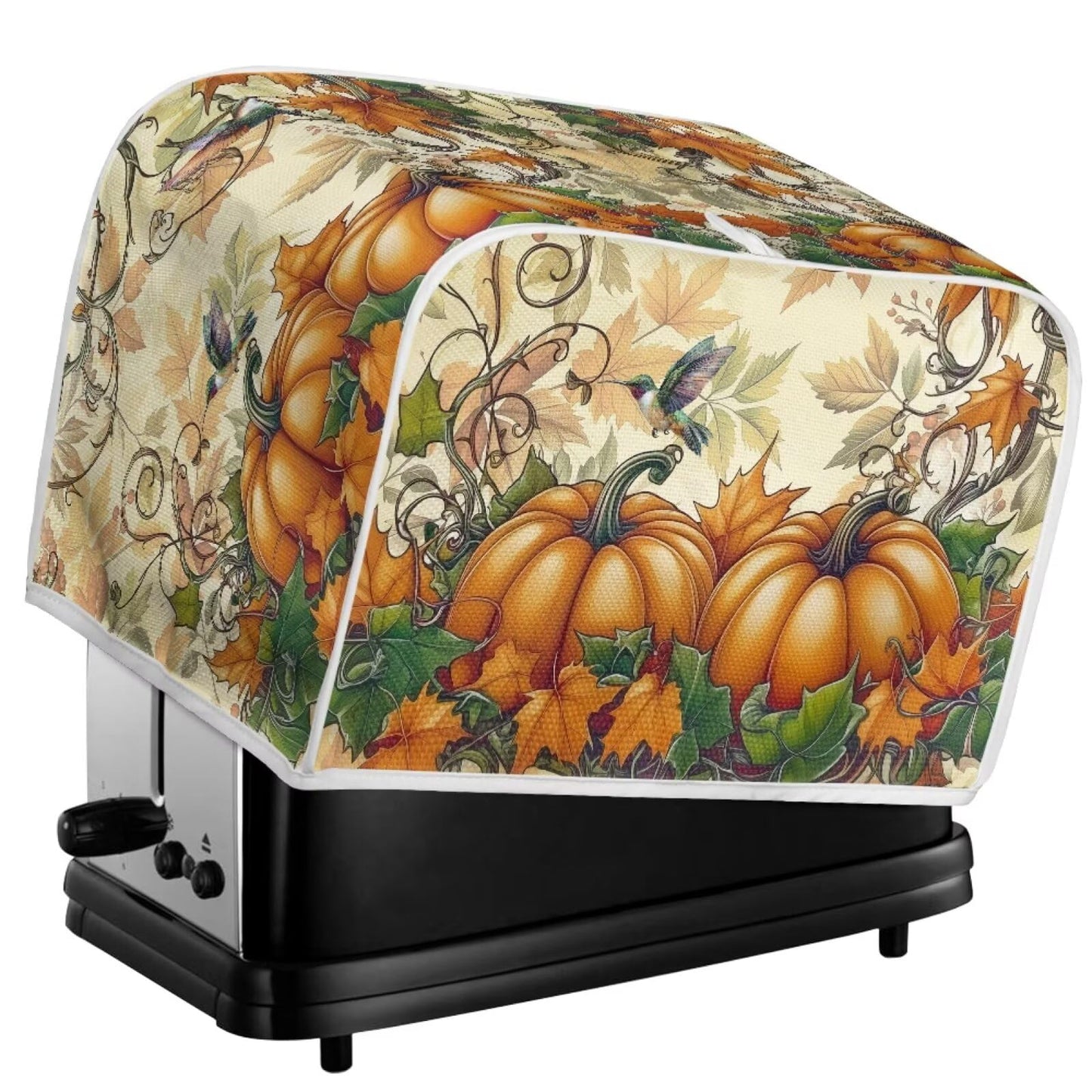 ASQVTIFE Pumpkin Toaster Cover Fall Decorations for Home 4 Slice Wide Slot Dust Cover for Kitchen Appliances Bread Machine Oven Dust Covers Toaster Oven Covers for Kitchen Counter