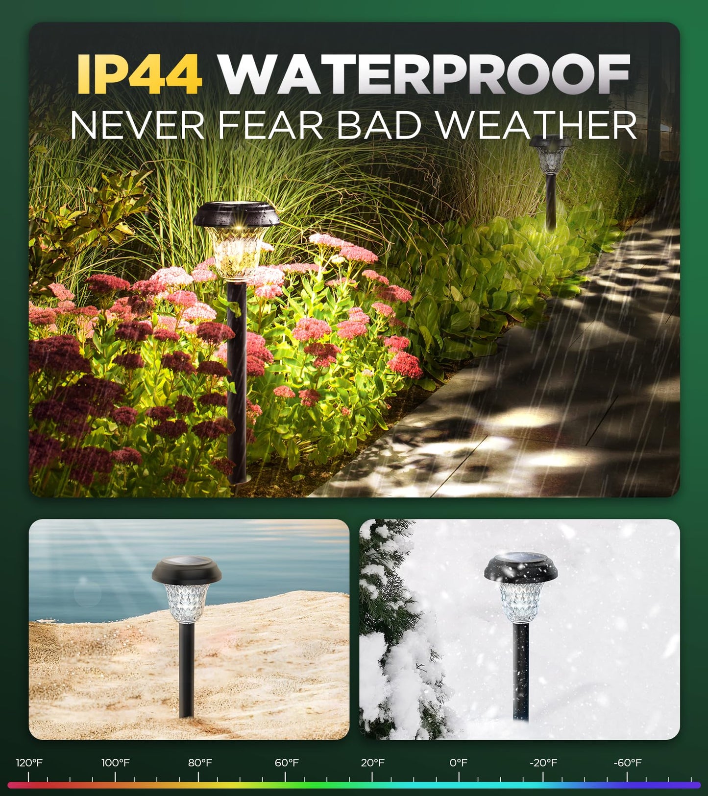 10 Pack Ultra Bright Solar Lights Outdoor Waterproof, from Dusk to Dawn Up to 12H Outdoor Solar Lights, Auto On/Off Solar Powered Garden Pathway Lights, Landscape Lighting Decorative for Yard, Patio