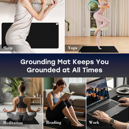 Grounding Mat for Desk, Grounded Mats for Sleep, Pain Relief, Stress Relief, Earth Connected Therapy. Grounding Pads with 15ft Cord, Indoor Grounded for Full Body Balance & Wellness Support(26.5x10in)