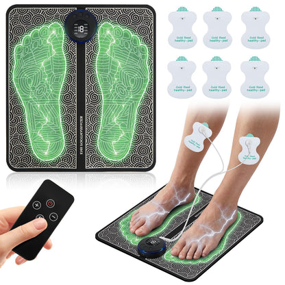 CWTUL EMS Foot Massage for Muscle Relaxation, Transcutaneous Electronic Nerve Stimulator, Adjustable Intensity, 10 Modes 19 Gears