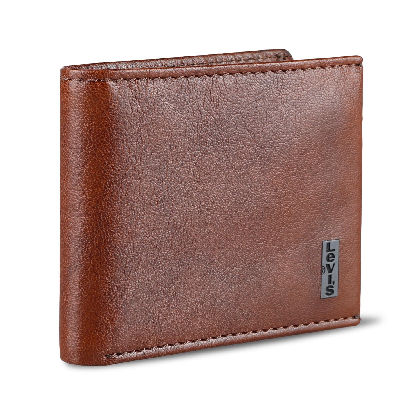 Levi's mens Classic Bifold Passcase Wallet With Multiple Card Slots and Id Window Brown Traveler