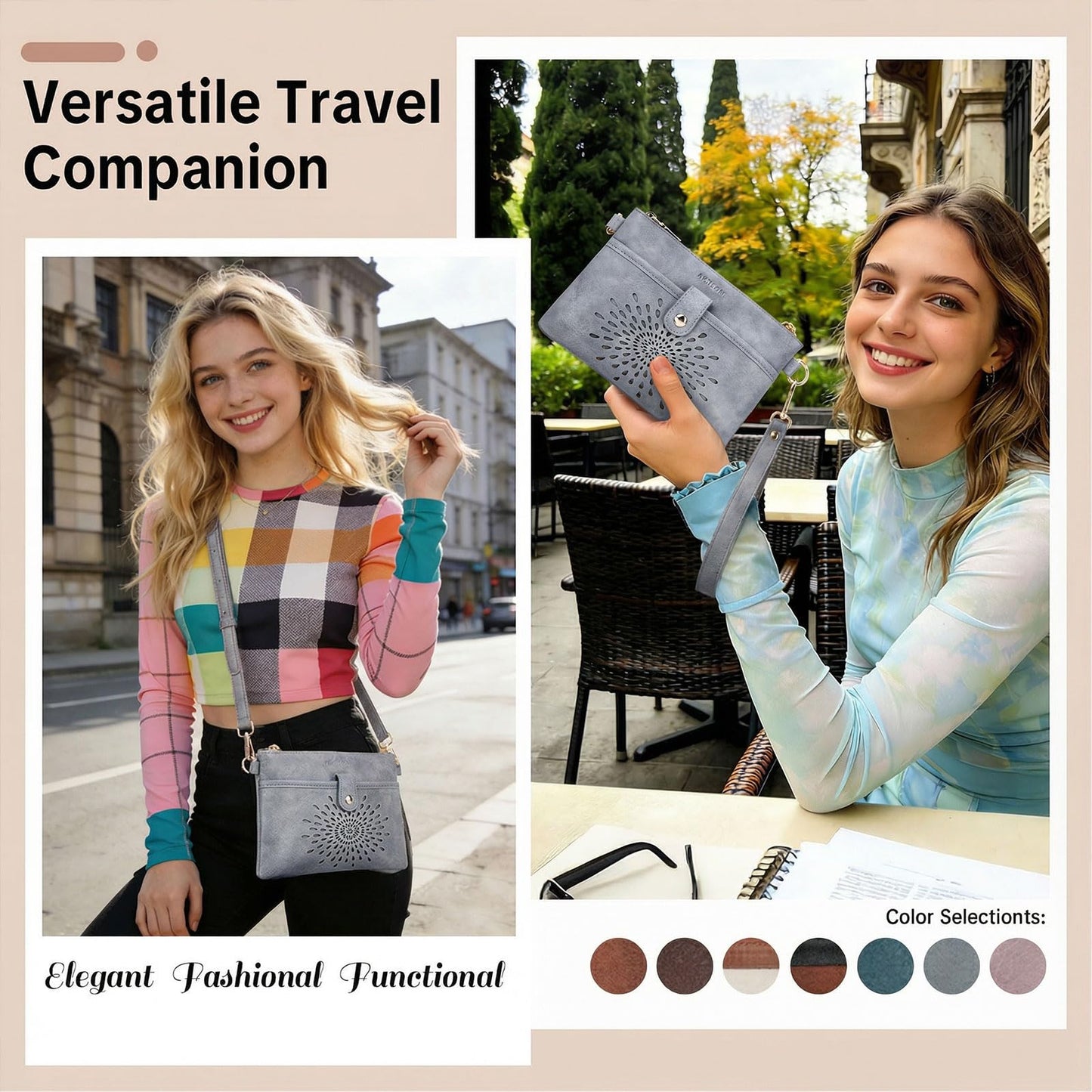 APHISON Wristlet Wallets Clutch Purses Small Crossbody Bags For Women, Cell Phone Wallet Purse RFID Wallet Women