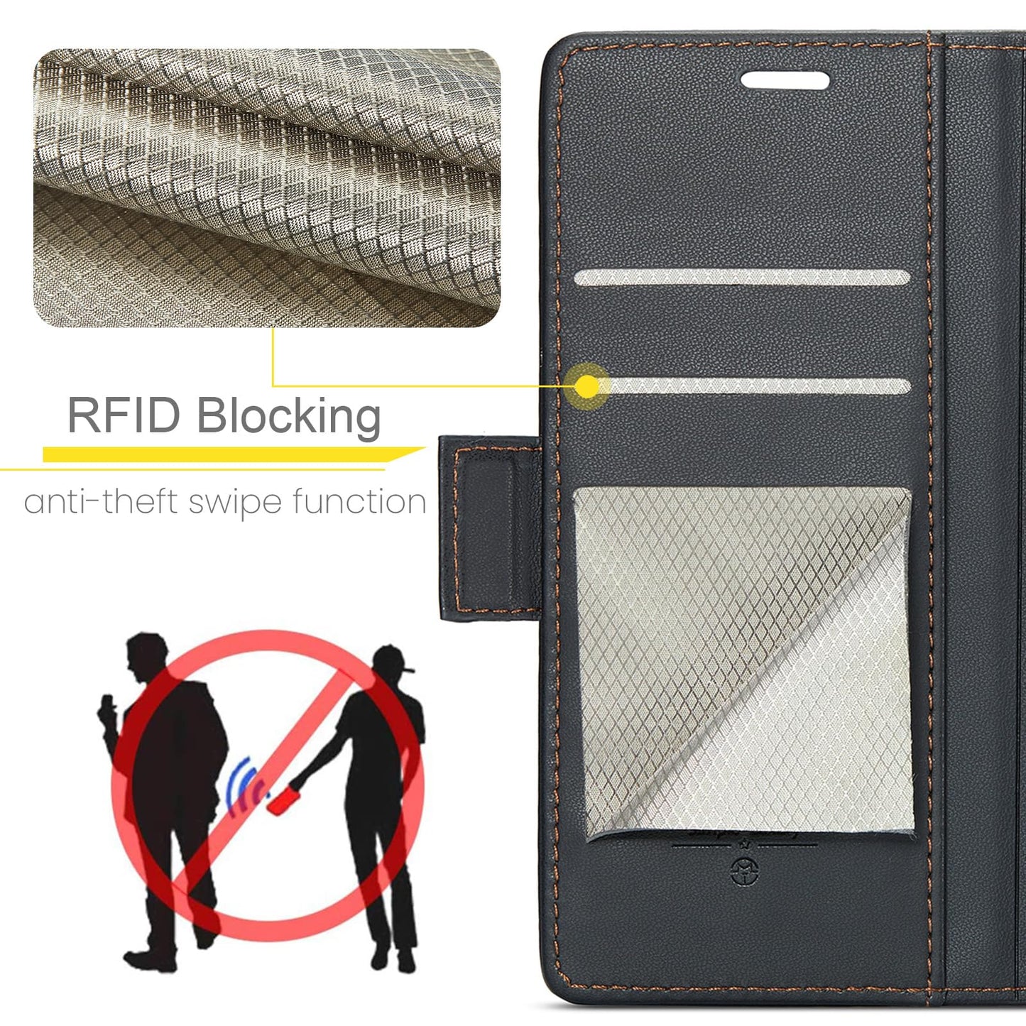 SINIANL Samsung Galaxy S24 Ultra Wallet Case with RFID Blocking, Samsung S24 Ultra Case Wallet for Women Men Card Holder Magnetic Clasp Kickstand Leather Book Folio Case for Galaxy S24 Ultra Black