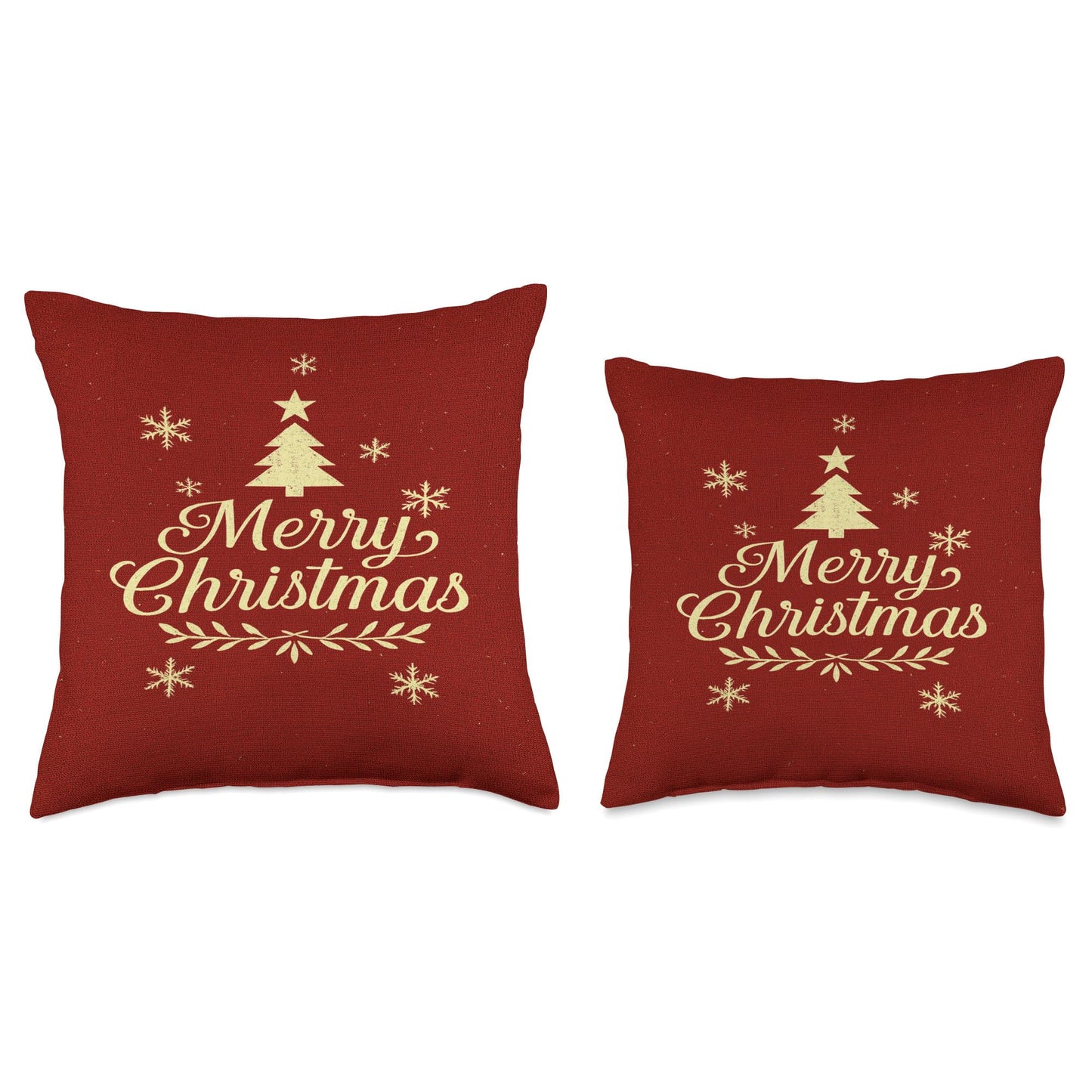 Merry Christmas Holiday Snowflake Winter Season Decorative Throw Pillow