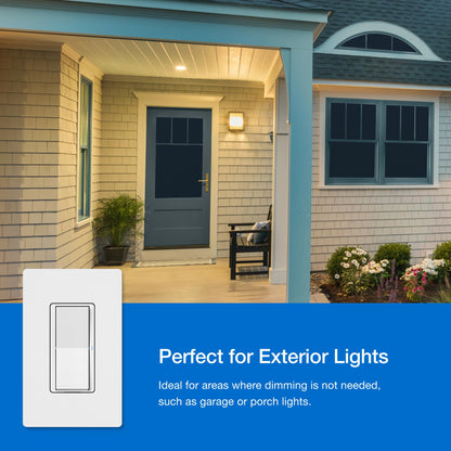 Lutron Claro Smart Light Switch for Caseta Lighting, for LED Lights, Fans, 5 Amp, Single-Pole/3-Way, Neutral Required, DVRF-5NSS-WH-2, White, 2 Pack