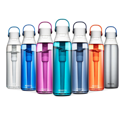 Brita Insulated Filtered Water Bottle with Straw, Reusable, Christmas Gift and Stocking Stuffer For Men and Women, BPA Free Plastic, Night Sky, 26 Ounce