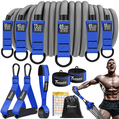 WOQQW Heavy Resistance Bands for Working Out, 350lbs/450lbs Exercise Bands with Handles, Workout Bands Set for Men, Fitness Weight Bands for Muscle Strength Training,Stretching,Slim,Home Gym Equipment