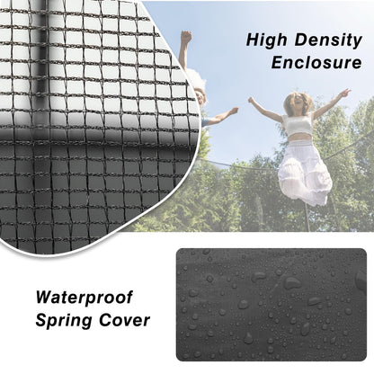AOTOB 8×14 FT Rectangle Trampoline - Perfect Outdoor Trampoline for Kids - Gymnastics Style Tranpoline with Enclosure Net - Supports Up to 440 lbs(Black)
