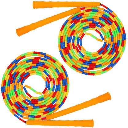 Supertrip Double Dutch Jump Rope - Soft Beaded, Long 16 FT, 2 Pack - Adjustable Skipping Ropes for Women, Adults & Kids - Orange