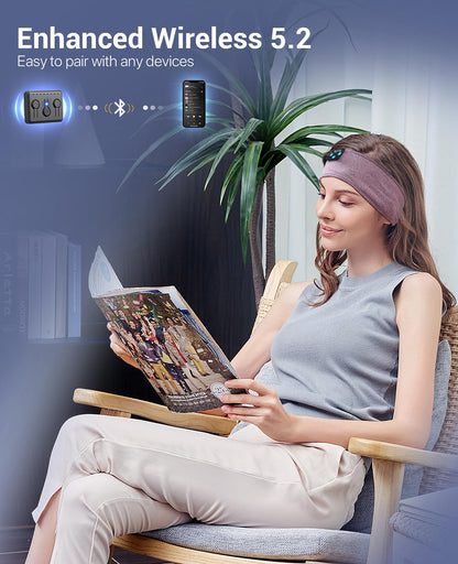 Navly Sleep Headphones, Bluetooth Headband, Ultra Long Playtime, HD Hi-Fi Speakers, Perfect for Sleep, Workout, Yoga, Travel, Meditation