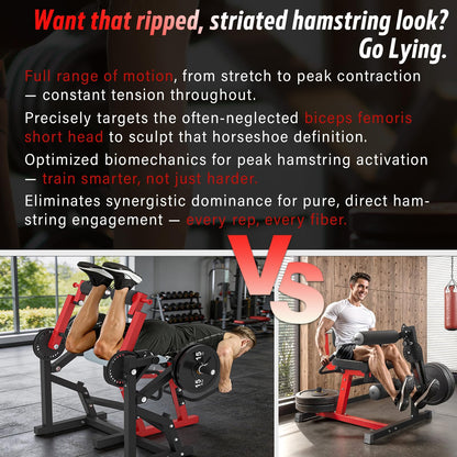Leg Extension and Curl Machine feat Unilateral & Bilateral, Convertible Seated Leg Extension and Lying Leg Curl Bench for Home Gym, Quad and Hamstring Lower Body Leg Workout Equipment