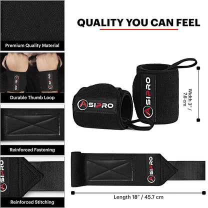 ASIPRO Wrist Straps for Weightlifting Men & Women Wrist Wraps for Weightlifting Muñequeras para Gym Weight Lifting Wrist Wraps for Bench Press Gym Wrist Straps Gym Wrist Support for Working Out