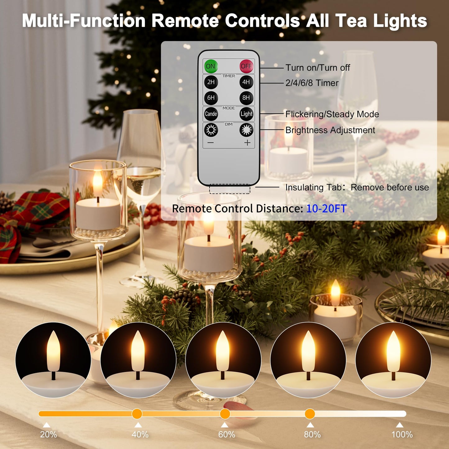 Kimjo Rechargeable Flameless Tea Lights Candles with Charging Base & Remote Timer, 6Pcs Battery Operated LED Candles, Flickering Electric Fake Tealight for Wedding Halloween Christmas Decor