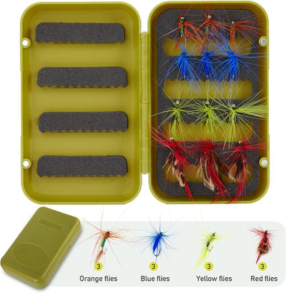 Gonex Fly Fishing Rod and Reel Combo - 4-Piece Carbon Fiber Kit with 12 Flies, Line & Travel Case | Lightweight & Portable