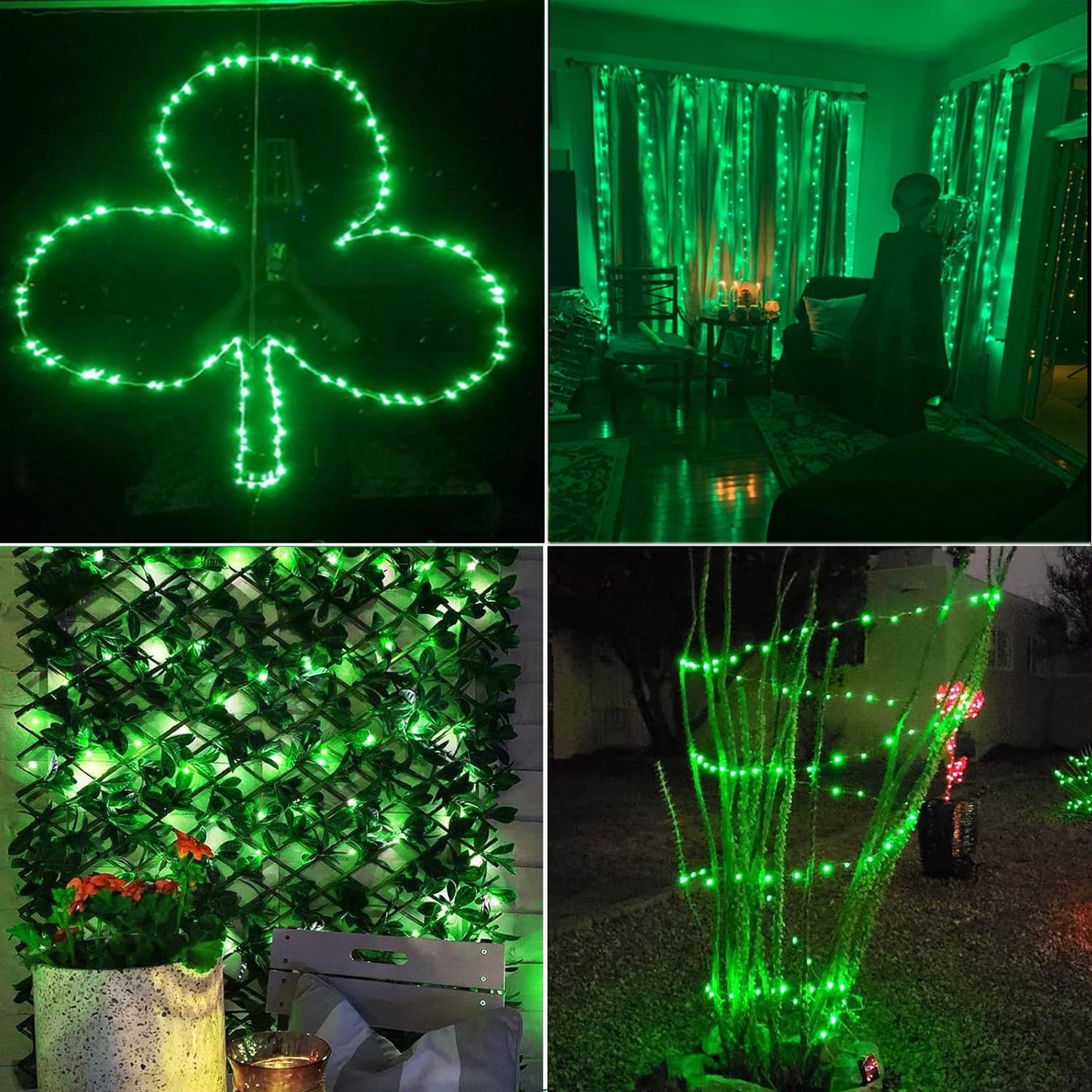 RUICHEN Plug in Fairy Lights with Switch, Waterproof 66 Ft 200 LED Silver Wire Starry String Firefly Lights for Bedroom, Patio, Garden, Balcony, Dorm, Green