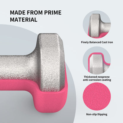 PROIRON Dumbbells Anti-Slip Neoprene Dumbbell Soft-Touch Grip Hand Weights Home Gym Exercise Women Men Arm Pilates Dumbbells in 1kg 1.5kg 2kg 3kg 4kg 5kg 8kg 10kg Pair