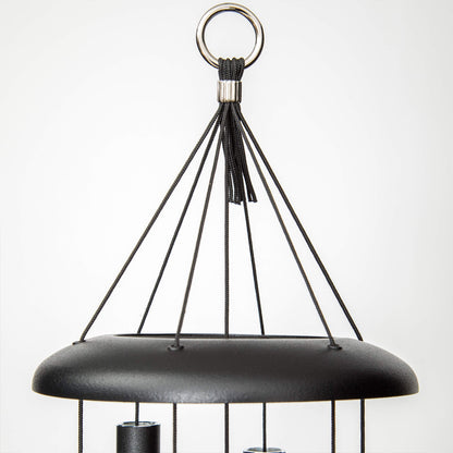 Corinthian Bells 30 Inch Black Wind Chimes for Outside, Modern Metal Outdoor Wind Chime for Patio Decor, Made in USA