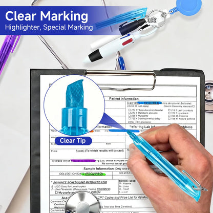 DHDHXDY 24-Piece Nurse Pen Set - Nursing Office Stationery, 4-in-1 Multi-Color Ballpoint Pen Nurse Accessory Set, Suitable for Nurses, Medical Students, and Healthcare Professionals (Purple)