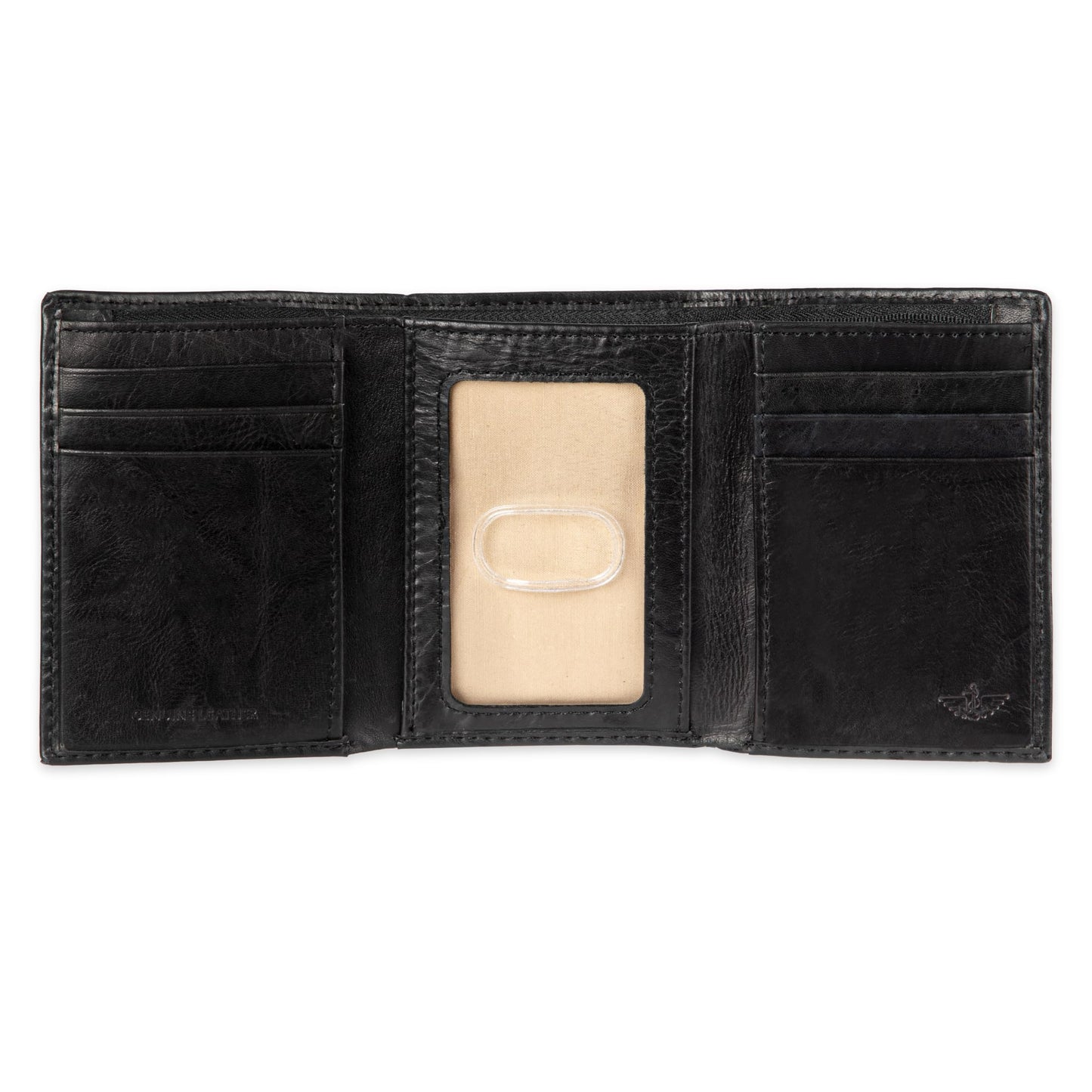Dockers Men's Coated LeatherExtra Capacity Trifold Wallet, Rfid-blocking, Black, One Size