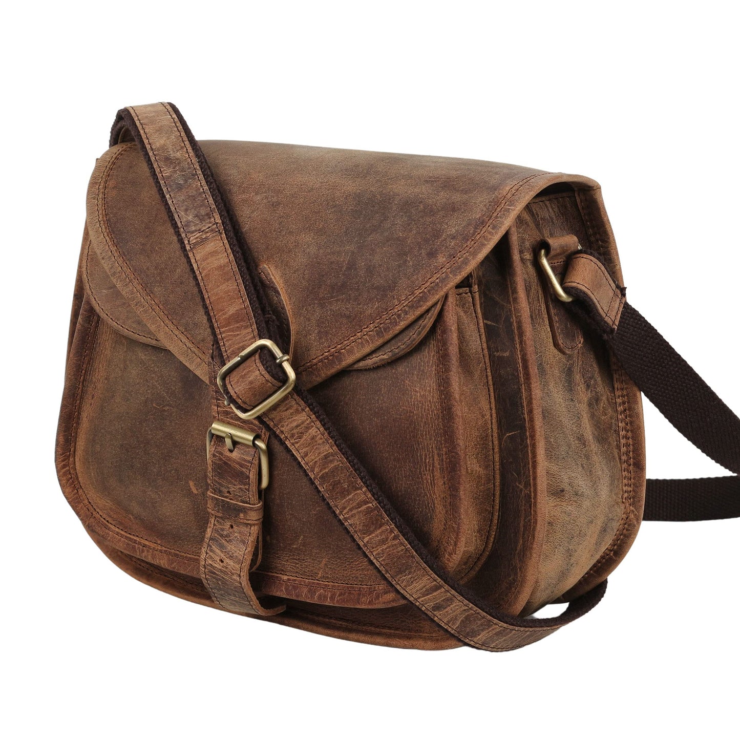 Leather Crossbody Bag for women purse tote ladies bags satchel travel tote shoulder bag (Distressed Tan)