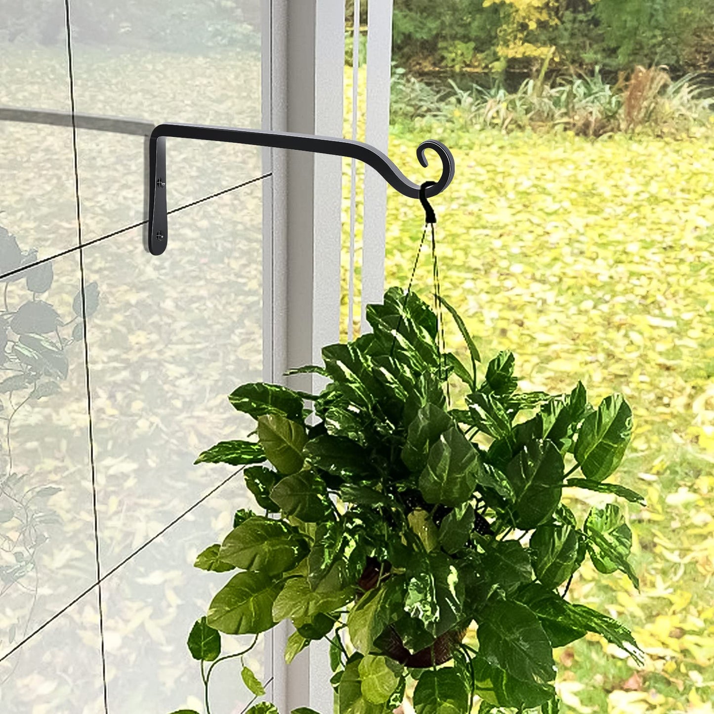 Gtongoko 2 Pack 10 Inch Metal Plant Hangers Wall Hooks for Hanging Plant Brackets, Outdoor Hooks for Hanging Bird Feeders, Flower Baskets, Lanterns, Wind Chinme, Solar Lamps