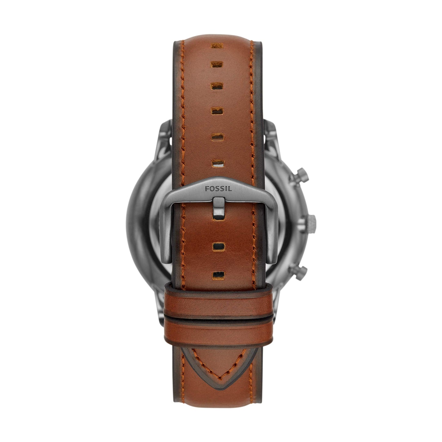 Fossil Men's Watch, Neutra Quartz Stainless Steel and Leather Chronograph Watch for Men, Color: Smoke, Amber