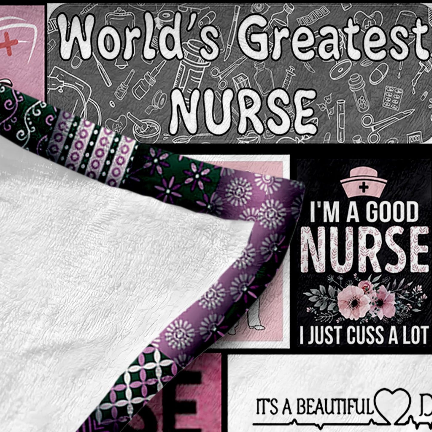 Soft Nurse Blanket for Women Christmas Thanksgiving Nurse Gifts for Women Nurses Week Gifts Warm Cozy Fleece Throw Blanket for Couch and Bed Sofa 50'' x 60'' (HS4)
