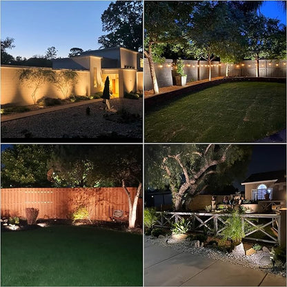 VENUS MANUFACTURING 16 Pack Low Voltage Landscape Flood Light 5 Watt LED Outdoor Landscape Lighting Kits 400 Lumen Black Waterproof Spotlights 12V 2700K Warm White Metal Tree Lights for Garden & Yard