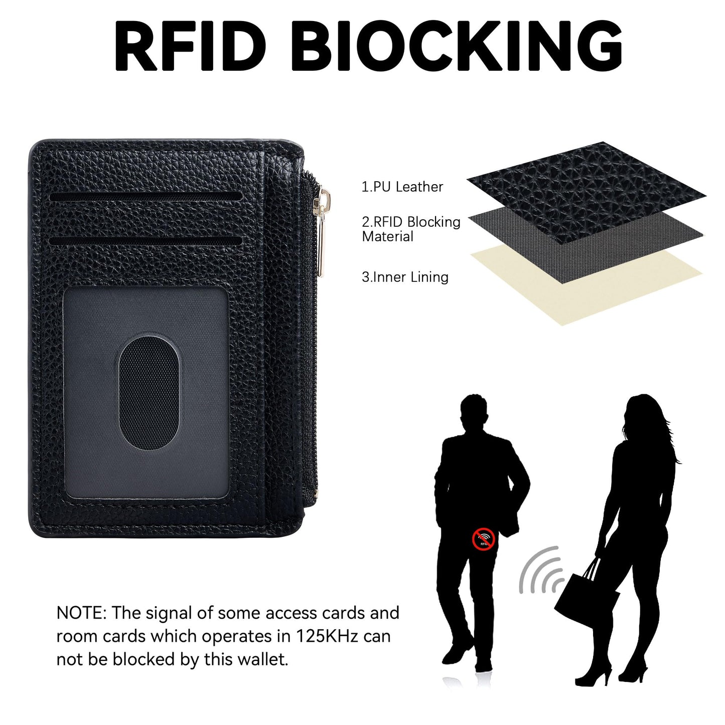 Tipmile Credit Card Holder for Women Slim Minimalist Front Pocket RFID Blocking Wallet Small Compact Card Case with ID Window, Classic Black