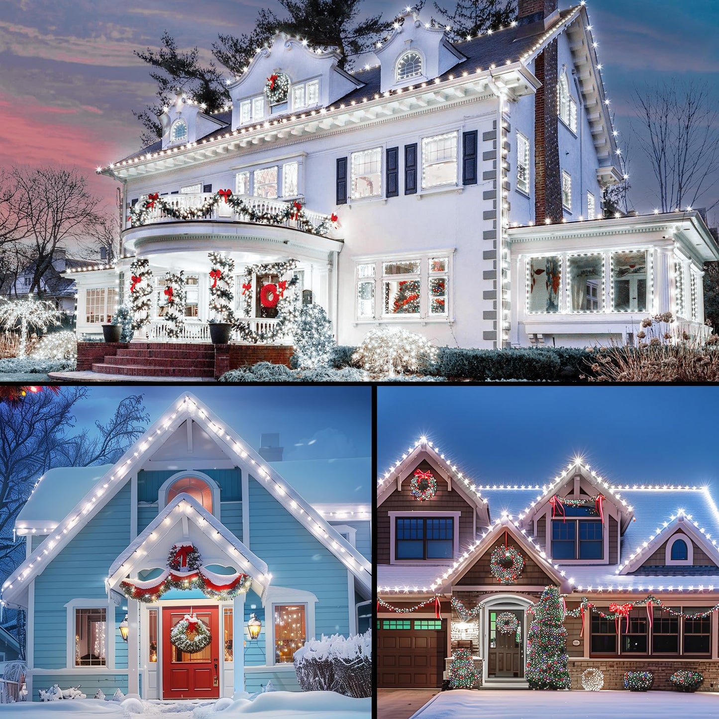 Minetom C9 LED Christmas Lights Outdoor, 81FT 100 LED C9 String Lights, Waterproof, Connectable, 8 Modes, with Timer & Memory Function for Tree Home Yard Party Indoor Outside, Cool White