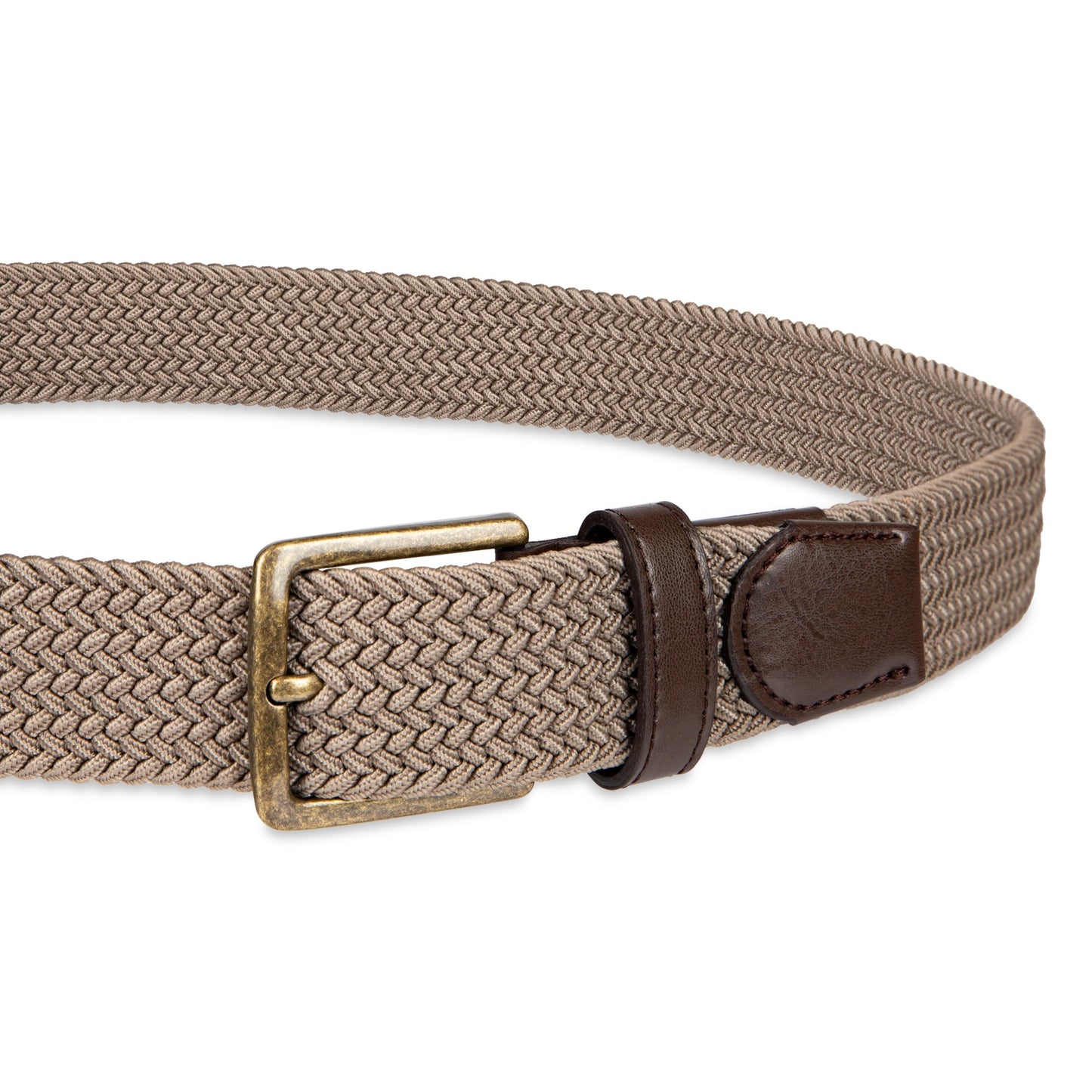 Dockers Men's Stretch Web Fabric Casual Belt, Light Brown, Large