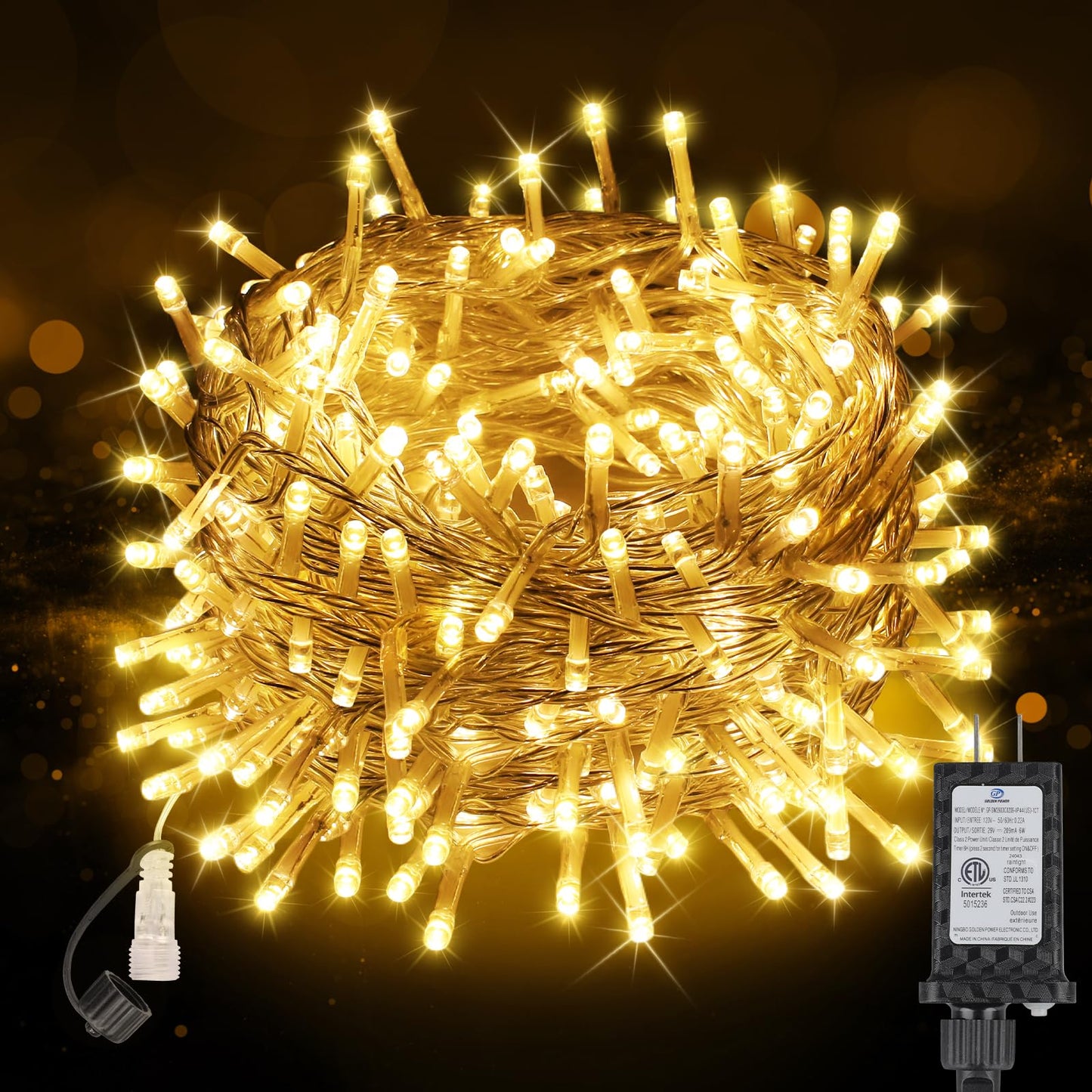 MGYIF 100FT 300 LED Christmas Lights Plug in,Outdoor Indoor Waterproof Fairy Lights with Timer and 8 Modes, Connectable Christmas Tree Lights for Outdoor Indoor Garden Party Decoration(Warm White)