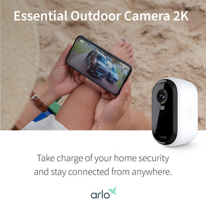 Arlo Essential Security Camera 2K | Outdoor - Indoor | 2nd Gen | Wireless with Spotlight, 2-Way Audio, Color Night Vision, Live Stream, Motion Activation, Real Time Notifications - White, 3 Cameras