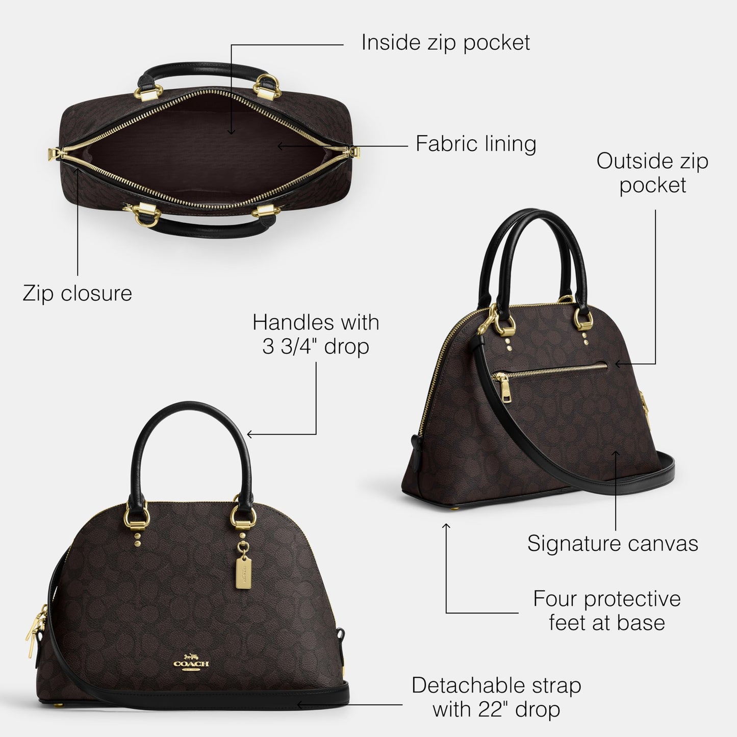 Coach Katy Satchel in Signature Canvas