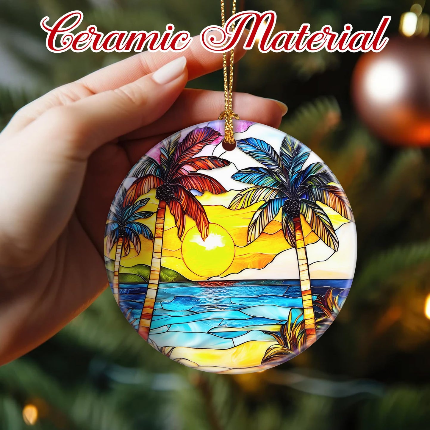 Christmas Ornaments: Christmas Tree Decorations, Beach Sunset Holiday Decor, Stocking Stuffers, Gift Ideas, Xmas Gift, Summer Vibes Gifts & Gifts for Beach Lover