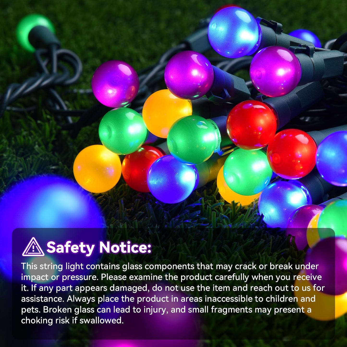 Lycklig Christmas Lights Outdoor 19Ft 70 LED Chritmas Globe String Lights with Pearlized Glass Bulb UL Certified Christmas Tree Lights for Tree Decor