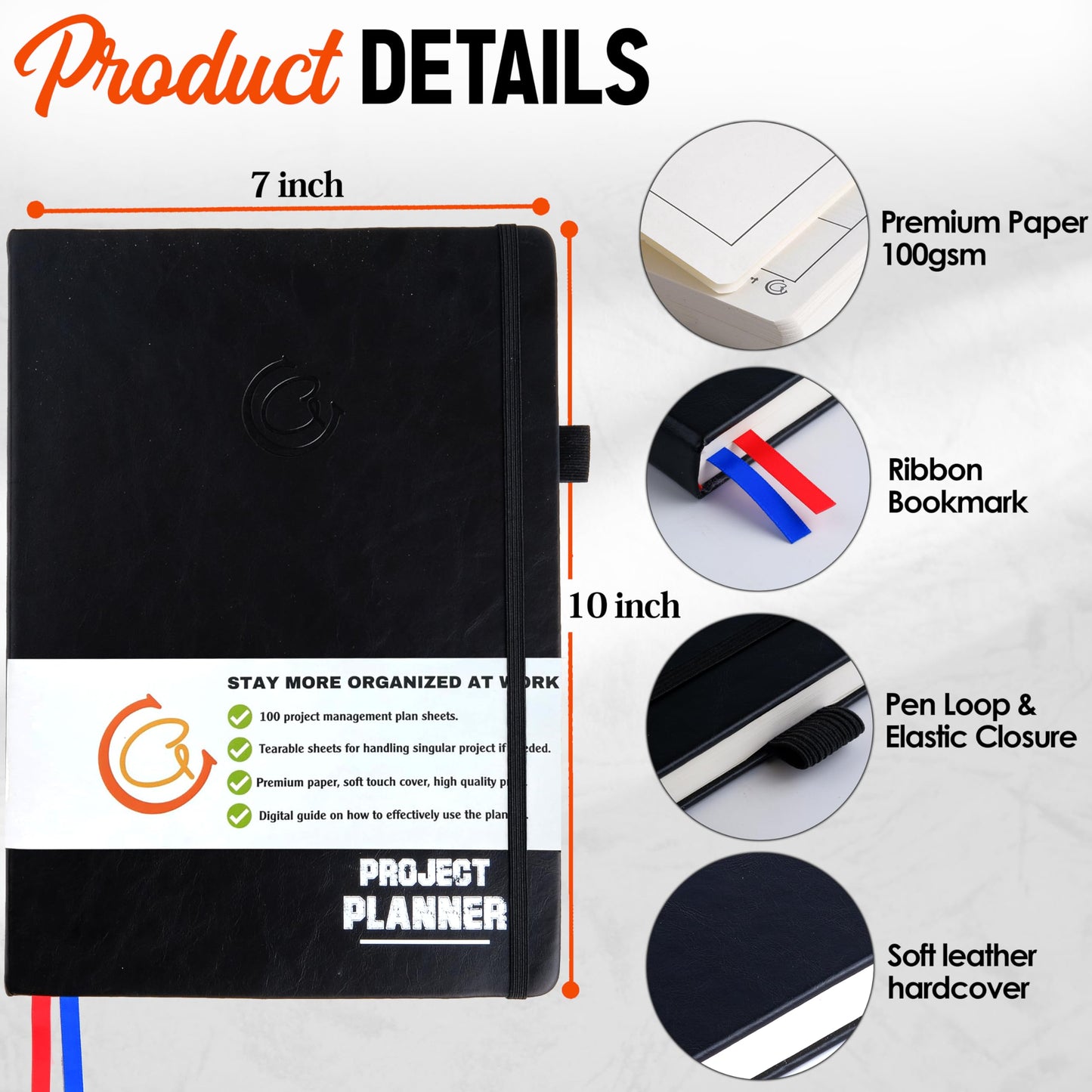 Project Planner: Management Notebooks Organizer & Work Log Book Tracker With Checklist Brainstorming for Entrepreneurs, Managers & Small Business Owners