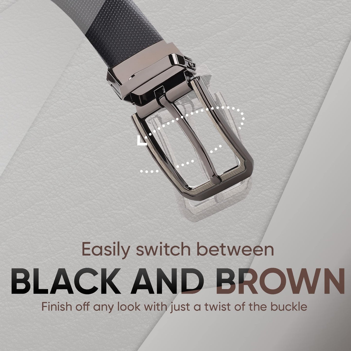 Prospero Comfort - Reversible Belts for Men, Italian Top-Grain Leather Belt for Men, 2-Toned Men’s Belts, Men’s Belt for Casual Wear, 35mm Dress Belt, Beehive Design Black Belt Men’s Size 40